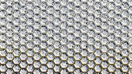 Honeycomb Gold Texture with Diamond Inlay