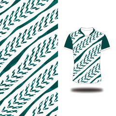 white shirt green pattern design sublimation