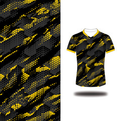 black shirt jersey with splash hexagon pattern