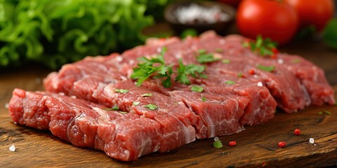 Fototapeta premium raw steak on a cutting board