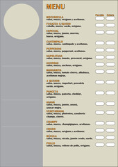 menu desing template restaurant