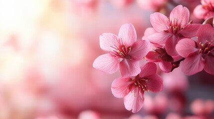 Fototapeta premium Pink Blossoms with Blurred Background.
