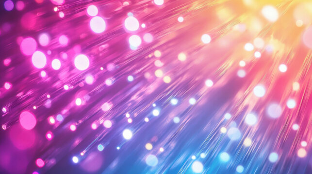 Vibrant abstract background with colorful bokeh lights creating dynamic and energetic atmosphere. interplay of pink, purple, and blue hues evokes sense of joy and creativity