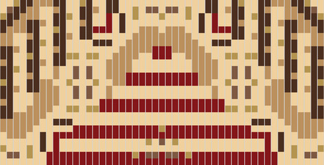 Tribal Art Geometric Arabic Patternfolk Embroidery, Aztec Geometric Ornament Print. Design for Carpet, Wallpaper, Clothing, Wrapping, Fabric