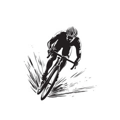 Man riding bicycle icon vector