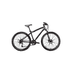 Gravel, road, touring bikes in silhouette style. Vector illustration isolated on white