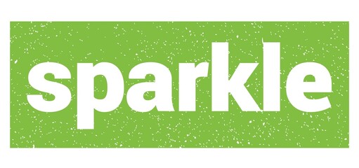 sparkle text written on green stamp sign.