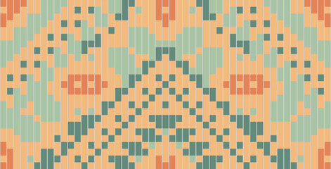 Geometric Korean Traditional Pattern Meaningfolk Embroidery, Aztec Geometric Ornament Print. Design for Carpet, Wallpaper, Clothing, Wrapping, Fabric