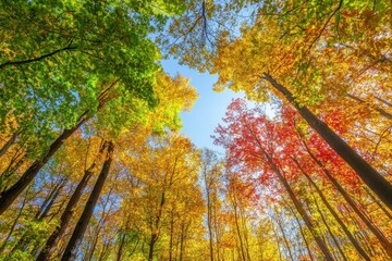 Serene Autumn Forest with Colorful Leaves