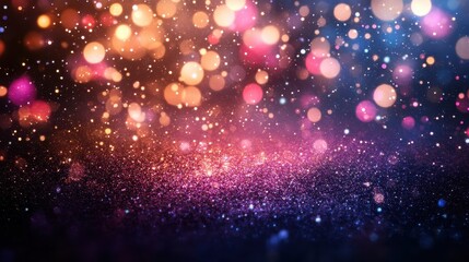 Abstract Christmas background with shimmering snowflakes and glowing lights, perfect for festive holiday designs