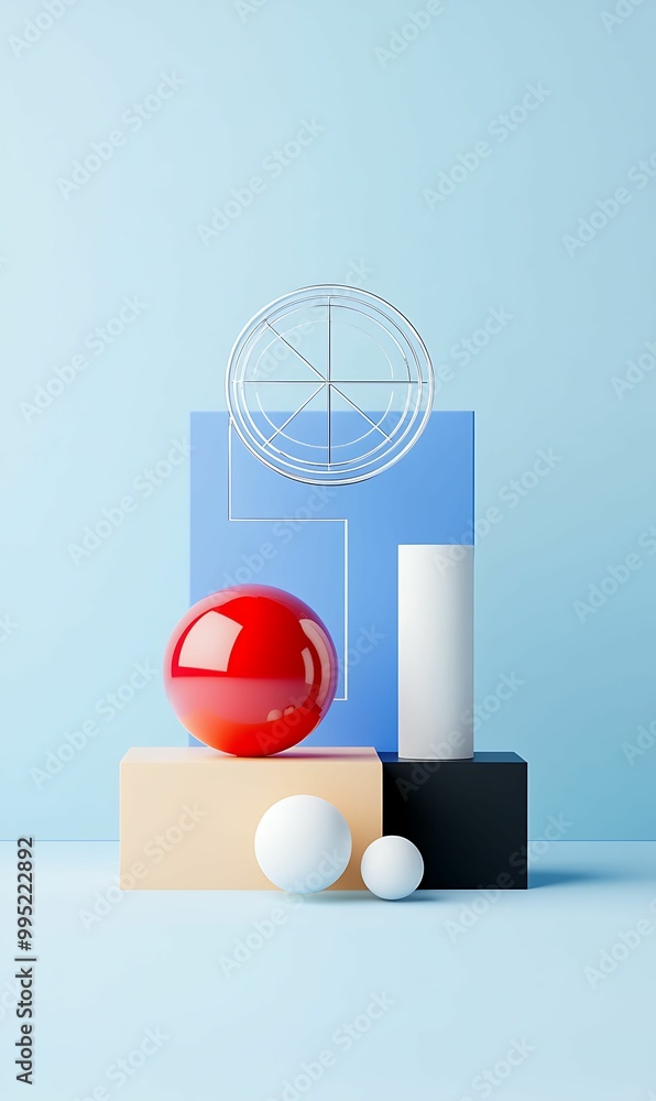 Poster isometric view of complex mathematical shapes