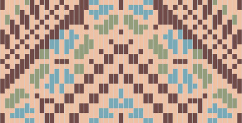 America Korean Traditional Patternfolk Embroidery, Aztec Geometric Ornament Print. Design for Carpet, Wallpaper, Clothing, Wrapping, Fabric