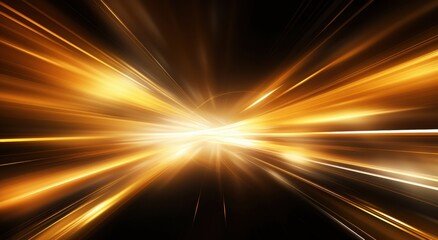 Obraz premium Abstract Golden Light Streaks Radiating from Center