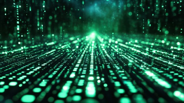 Abstract binary code running background - Powered by Adobe