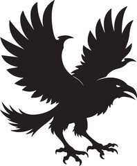 A striking silhouette of a crow