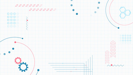 Obraz premium テクノロジー、IT、電子回路、医療などをイメージした抽象的なイラスト 白背景