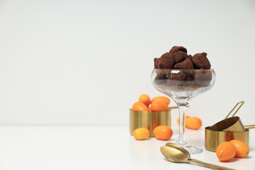 Chocolate truffles, concept of delicious sweet food