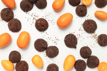 Chocolate truffles, concept of delicious sweet food