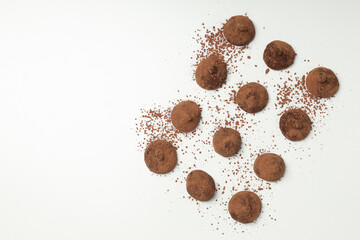 Chocolate truffles, concept of delicious sweet food