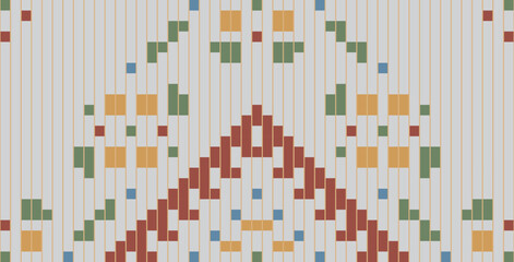 Textile Background Islamic Geometric Patternfolk Embroidery, Aztec Geometric Ornament Print. Design for Carpet, Wallpaper, Clothing, Wrapping, Fabric