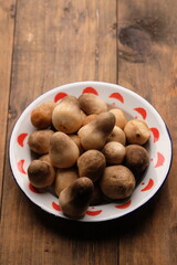 Volvariella volvacea is a species of edible mushroom cultivated throughout East and Southeast Asia and used extensively in Asian cuisines. straw mushroom. jamur merang. 