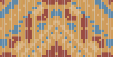 Geometric Pattern Arabic Paper Patternfolk Embroidery, Aztec Geometric Ornament Print. Design for Carpet, Wallpaper, Clothing, Wrapping, Fabric