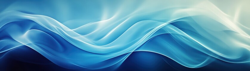 Naklejka premium Abstract Blue and White Wavy Background with Smooth, Flowing Lines