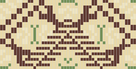 Diamond Shapes Geometric Arabic Patternfolk Embroidery, Aztec Geometric Ornament Print. Design for Carpet, Wallpaper, Clothing, Wrapping, Fabric