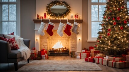 Christmas Living Room's Decorated for Christmas