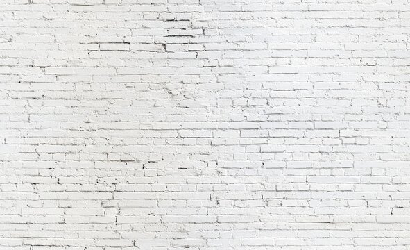 Fototapeta Seamless of Large Whitewash Brick Wall Texture , isolated on white background, , copy space for text,