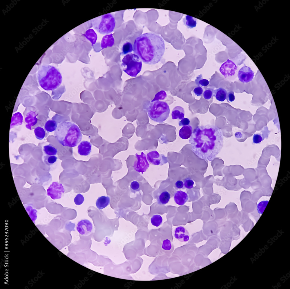 Sticker Bone marrow study, microscopically show increased megakaryocytes and all stage of maturation. Megakaryocytic hyperplasia with reactive change.