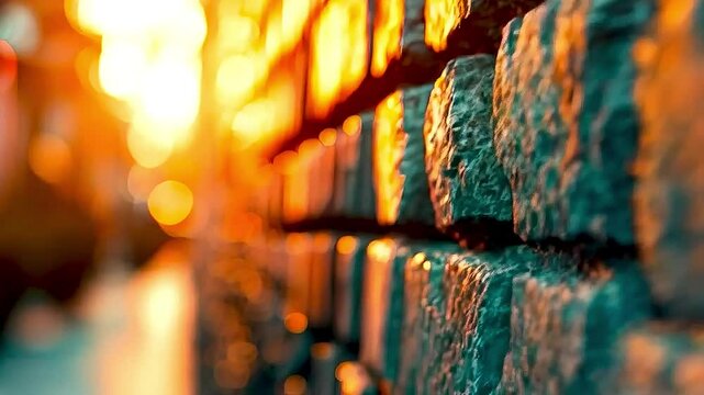 bricks  with the sun shining through