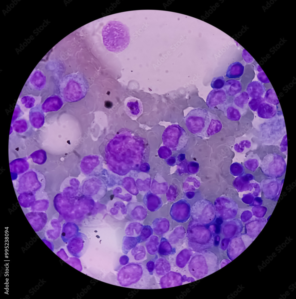 Sticker Bone marrow study, microscopically show increased megakaryocytes and all stage of maturation. Megakaryocytic hyperplasia with reactive change.