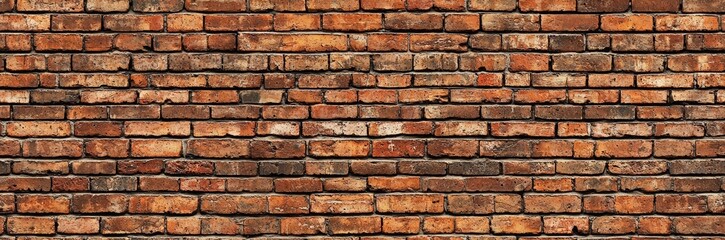 Obraz premium Seamless of Vintage exposed brown and red old brick wall. Brickwork textured background and long brown banner. , isolated on white background, , copy space for text,