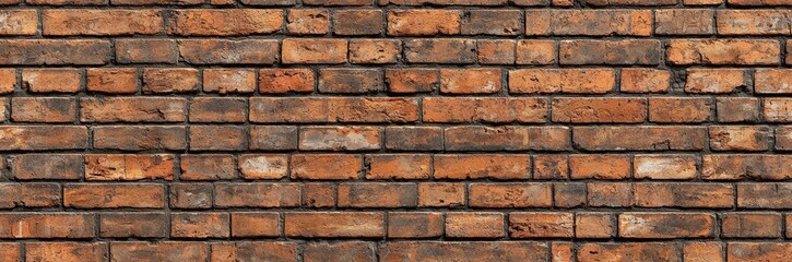 Seamless of Vintage exposed brown and red old brick wall. Brickwork textured background and long...