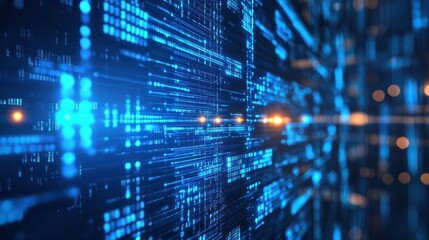 Data Technology Blue Signals With Dark Background, Tech Signal, Blue Signals