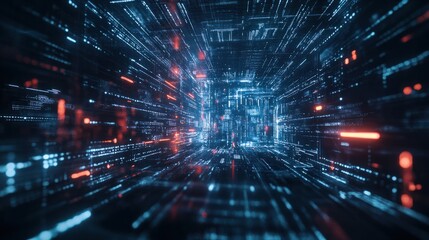Obraz premium Digital backdround ideal for technological operations, neural networks, AI, data transmission and encryption, digital archives, audio and visual representations, scientific research