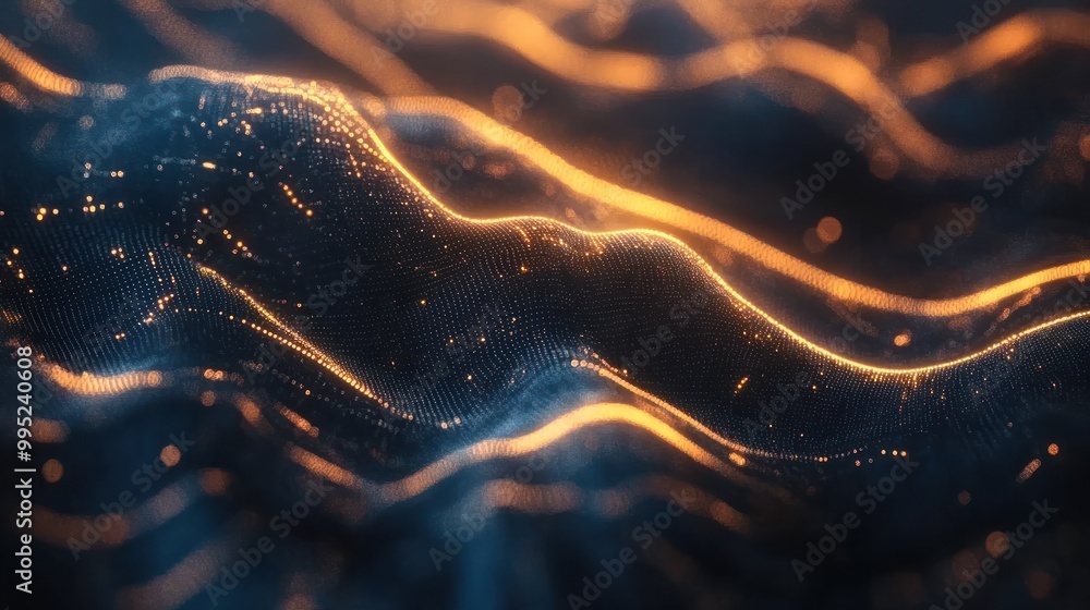 Poster digital graphic abstract background for technological processes, neural networks, digital data stora