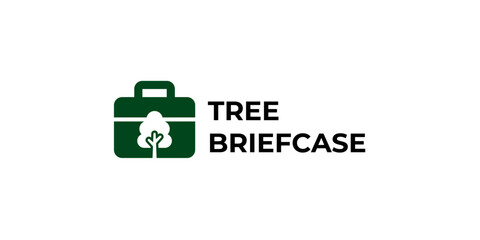 Tree briefcase Logo Design. This Logo merge with Tree and briefcase icon in creative way.