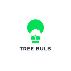 Tree bulb Logo Design. This Logo merge with Tree and bulb icon in creative way.