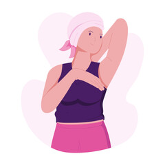 Cancer patient illustration in flat style 