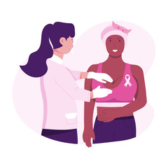 Breast checkup illustration designed in flat style 