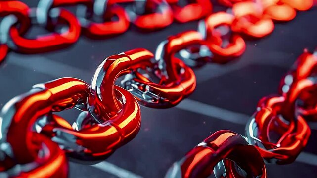 red and silver chains