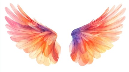 Obraz premium Celestial Wings: Watercolor Angel Wings 