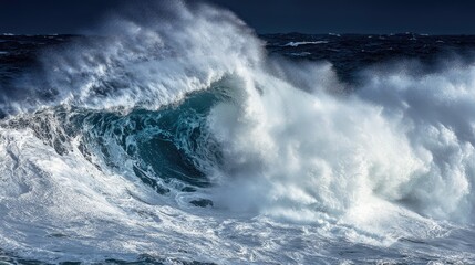 Ocean Waves Crashing and Forming a Dramatic Scene