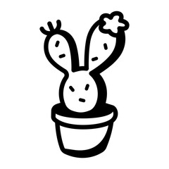 Cactus icon in sketchy style 
