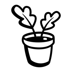 A sketchy style icon of planter 