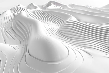 Abstract Modern Minimalist White Waves Background with Space for Your Text