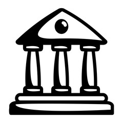 Hand drawn style icon of parthenon