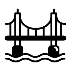 Doodle icon of golden bridge 